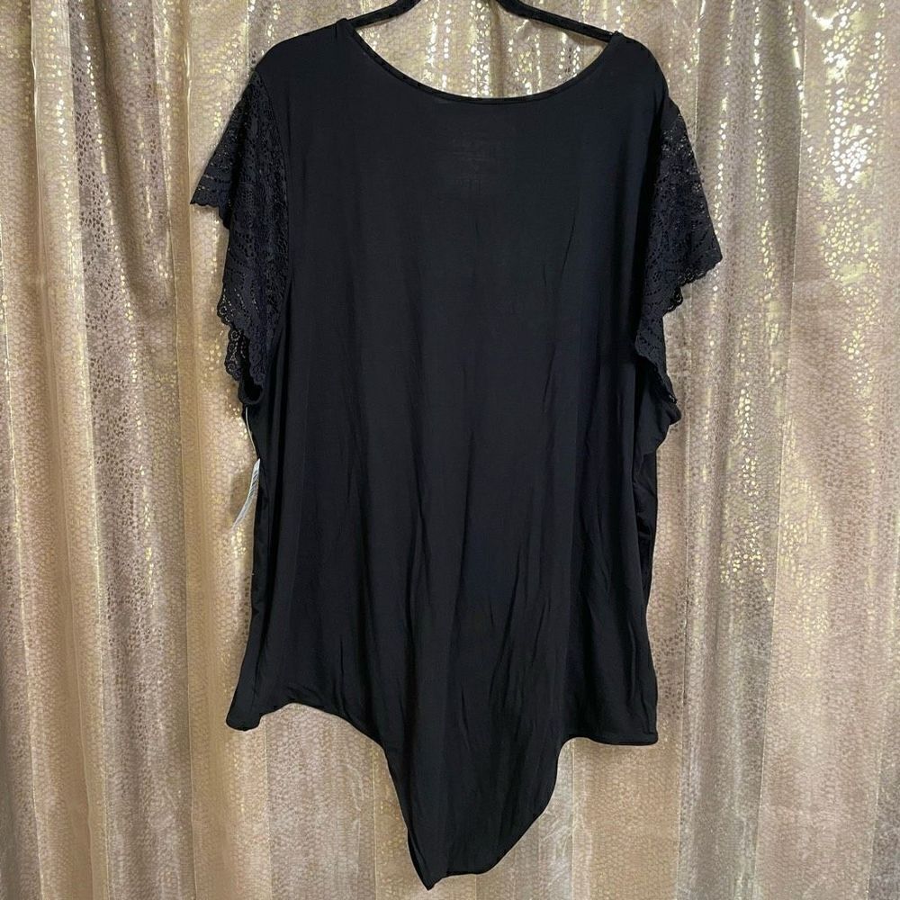 TorridโSuperโSoftโBlackโLaceโSleeveโBodysuit,โ5Xโ28โNWTโ